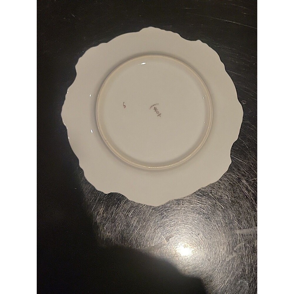 Lot -6 Antique Hermann Ohme 6" Eglantine Style China Bread Plate Pre-1920 Ruffle - Picture 7 of 16